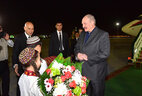 Alexander Lukashenko at Ashgabat International Airport