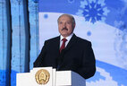 Alexander Lukashenko addresses the audience