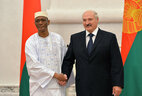 Belarus President Alexander Lukashenko and Ambassador Extraordinary and Plenipotentiary of Mali to Belarus with concurrent accreditation Tiefing Konate