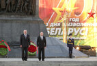 At the ceremony of laying wreaths at the Victory Monument