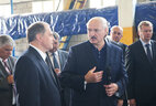 Belarus President Alexander Lukashenko and MAZ Director General Dmitry Katerinich visit Mogilevtransmash