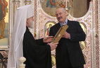 Belarus President Aleksandr Lukashenko and Patriarchal Exarch of All Belarus, Metropolitan of Minsk and Zaslavl Pavel