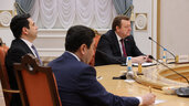 Участники заседания Совета Парламентской ассамблеи ОДКБ, Министр иностранных дел Беларуси Сергей Алейник 