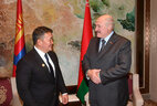 Belarus President Alexander Lukashenko and Mongolia President Khaltmaagiin Battulga