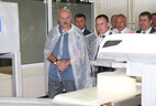 Belarus President Alexander Lukashenko visits the Braslav affiliated company Glubokoye Milk Canning Plant