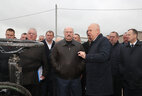 Alexander Lukashenko during the working trip to Slutsk District of Minsk Oblast