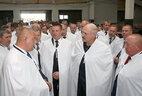Alexander Lukashenko and head of the enterprise Sergei Gusak