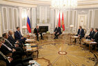 During the meeting with Russia President Vladimir Putin