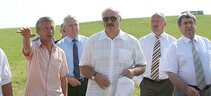 President of the Republic of Belarus Alexander Lukashenko visits a grain field belonging to Minsk Poultry Factory No. 1, 29 July 2014
