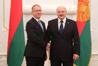 Belarus President Aleksandr Lukashenko and Ambassador Extraordinary and Plenipotentiary of the Czech Republic to Belarus Tomas Pernicky