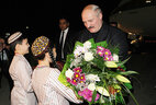 Alexander Lukashenko arrived at the international airport of Ashgabat
