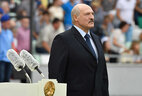 Belarus President Alexander Lukashenko during the opening ceremony of the Dinamo Stadium