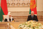 Президент Беларуси Александр Лукашенко и Патриарх Московский и всея Руси Кирилл