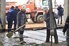 Belarus President Alexander Lukashenko worked at the construction site of the Rhythmic Gymnastics Olympic Training Center in Minsk