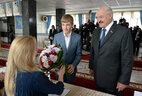 Belarus President Alexander Lukashenko casts his vote in the elections to the House of Representatives of the National Assembly of Belarus