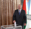 Belarus President Alexander Lukashenko casts his vote in the elections to the House of Representatives of the National Assembly of Belarus
