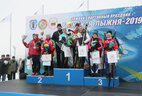 During the medal ceremony