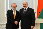 Belarus President Alexander Lukashenko and Ambassador Extraordinary and Plenipotentiary of the Netherlands to Belarus Ronald van Dartel