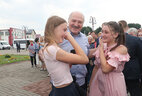 Aleksandr Lukashenko talks to the residents of Ivye