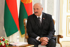Belarus President Alexander Lukashenko during the meeting