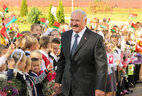 Alexander Lukashenko attends a back-to-school ceremony at the secondary school in Ostroshitsky Gorodok