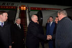 Belarus President Aleksandr Lukashenko arrives at Sochi International Airport