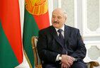 Belarus President Alexander Lukashenko during the meeting with Serbia President Tomislav Nikolic