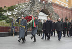 Alexander Lukashenko lays a wreath at the Tomb of the Unknown Soldier in Moscow
