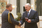 The Order for Service to the Motherland Third Class is awarded to the First Deputy Interior Minister, head of the criminal police Major-General Valentin Mikhnevich
