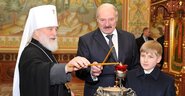 President of the Republic of Belarus Alexander Lukashenko paid a visit to the Church of All Saints in Minsk on Christmas, 7 January 2014