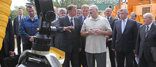 Belarus President Alexander Lukashenko visits the national forestry breeding and seed production center, 19 August 2014