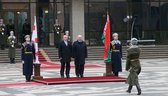 Official welcome ceremony for Georgia President Giorgi Margvelashvili at the Palace of Independence in Minsk, 1 March 2017