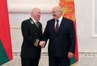 Belarus President Aleksandr Lukashenko and Ambassador Extraordinary and Plenipotentiary of Russia to Belarus Dmitry Mezentsev