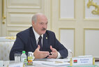 Президент Беларуси Александр Лукашенко во время заседания Совета глав государств СНГ в узком составе