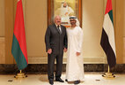Belarus President Aleksandr Lukashenko and Crown Prince of Abu Dhabi Sheikh Mohammed bin Zayed Al Nahyan