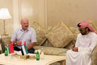 Belarus President Aleksandr Lukashenko and UAE National Security Advisor Sheikh Tahnoun bin Zayed Al Nahyan