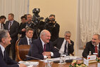 Chairman of the Board of the Eurasian Economic Commission (EEC) Tigran Sargsyan, Belarus President Aleksandr Lukashenko and Armenian Prime Minister Nikol Pashinyan