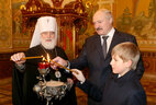 Alexander Lukashenko and Metropolitan of Minsk and Slutsk Pavel, Patriarch Exarch of All Belarus