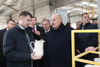 Aleksandr Lukashenko during the visit to Dobrush Porcelain Factory