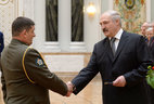 President of Belarus Alexander Lukashenko presented general’s shoulder straps to senior officers at a meeting with top officers of the Armed Forces and law enforcement bodies. Major-general’s shoulder straps are given to colonel Vadim Denisenko