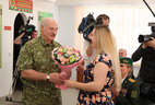 Александр Лукашенко во время посещения погранзаставы "Дивин"