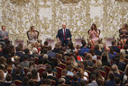 Президент Беларуси Александр Лукашенко на встрече с активом Белорусского республиканского союза молодежи