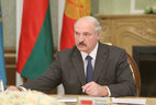 Belarusian President Alexander Lukashenko during the meeting of the Supreme Eurasian Economic Council