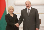 Alexander Lukashenko receives credentials from Ambassador Extraordinary and Plenipotentiary of Greece to Russia with concurrent accreditation to Belarus Danae-Magdalini Kumanaku