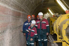 Alexander Lukashenko descends into the mine at OAO Belaruskali