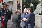 Belarus President Aleksandr Lukashenko and Egypt President Abdel Fattah el-Sisi during the ceremony of official welcome