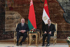 Belarus President Aleksandr Lukashenko and Egypt President Abdel Fattah el-Sisi during the talks