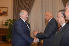 Belarus President Aleksandr Lukashenko and Speaker of the House of Representatives, the parliament of Egypt, Ali Abdel Aal Sayyed Ahmed