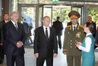 President of Belarus Alexander Lukashenko and President of Russia Vladimir Putin visit the new building of the Great Patriotic War Museum in Minsk