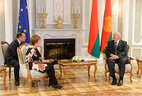 Alexander Lukashenko at the meeting with European Union’s High Representative for Foreign Affairs and Security Policy Catherine Ashton